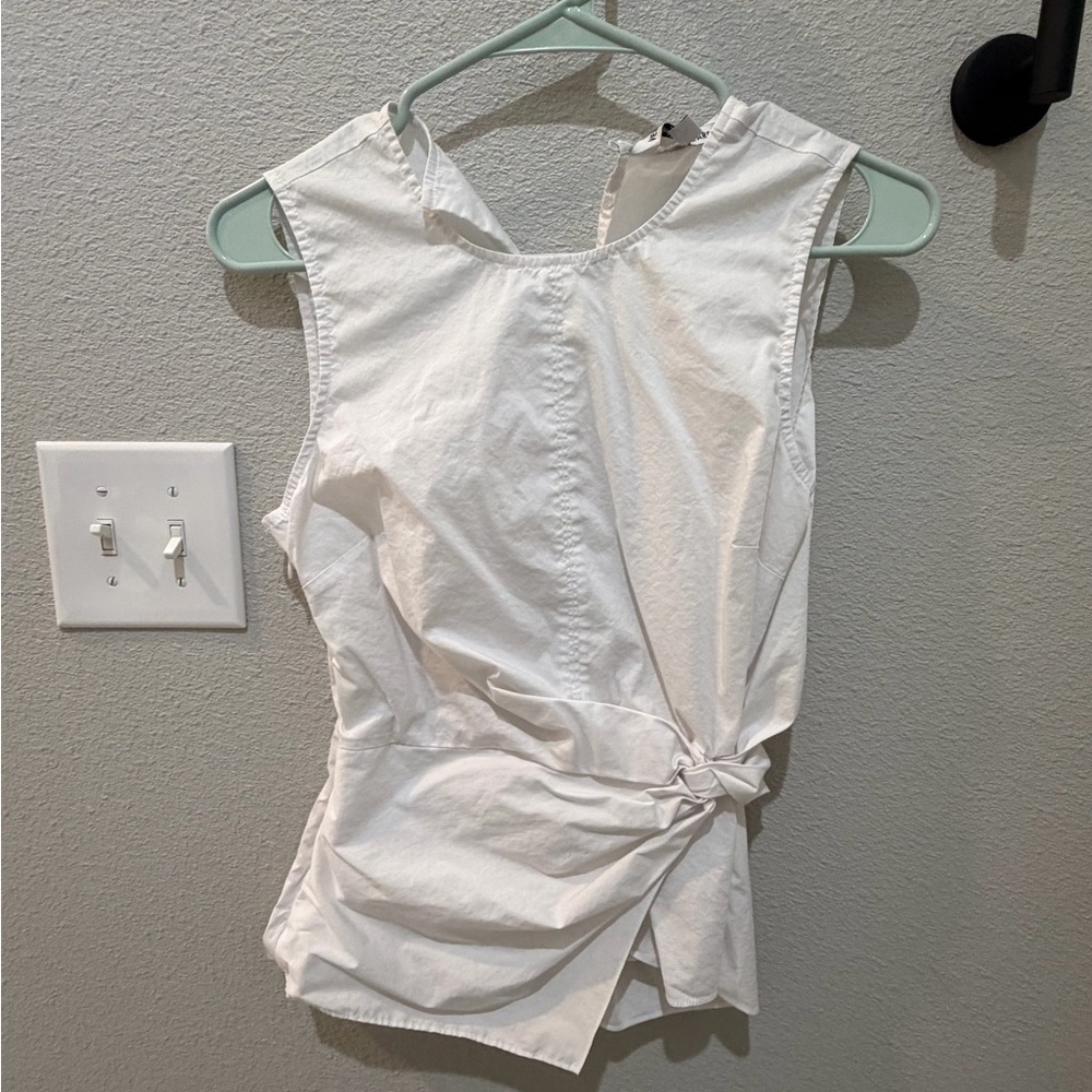 Veronica Beard White Sleeveless Blouse